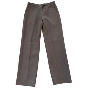 Ralph Rucci Brown 100% Wool Straight Leg Trousers Dress Pants Made in USA Size 6